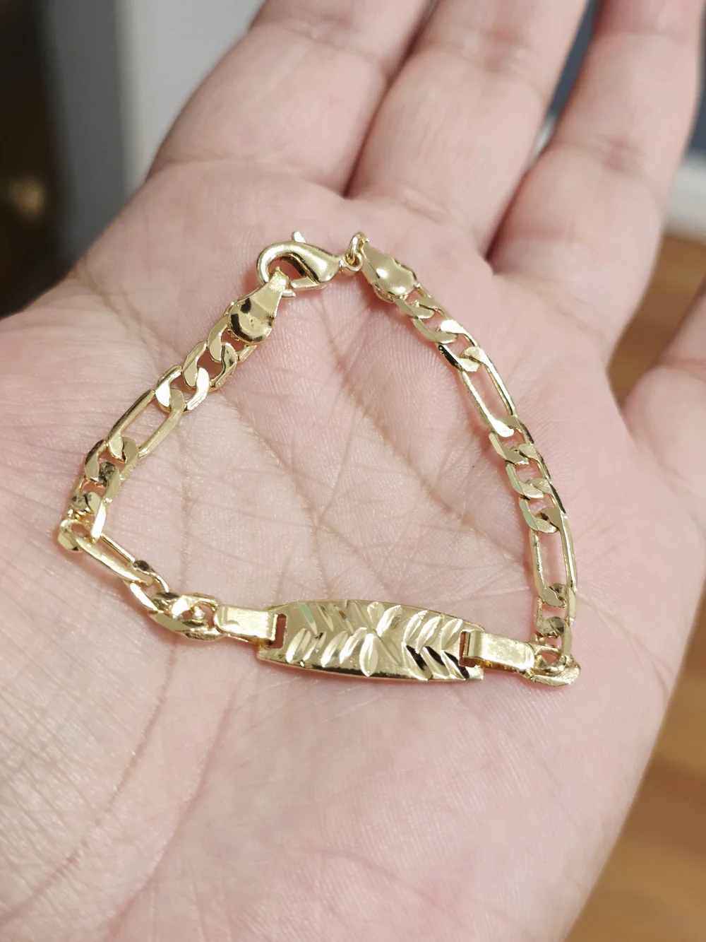 Children's Polished Gold ID Bracelet - Classic Link